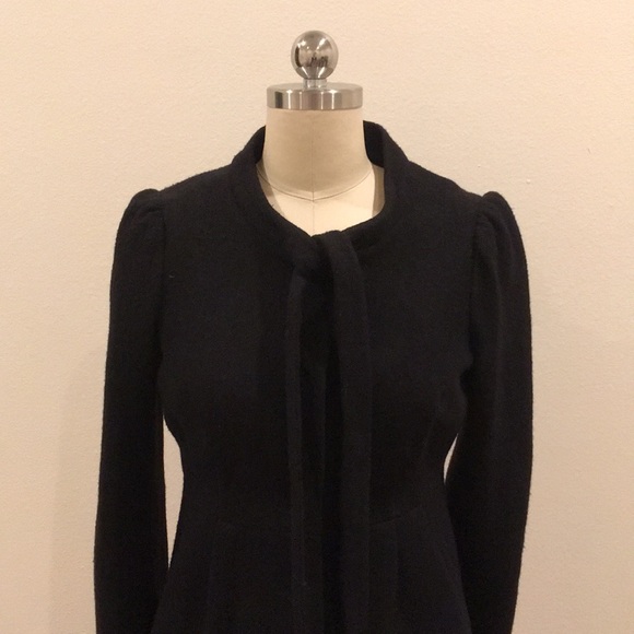 Anthropologie Jackets & Blazers - Anthropologie Black Boucle Jacket with Neck Tie